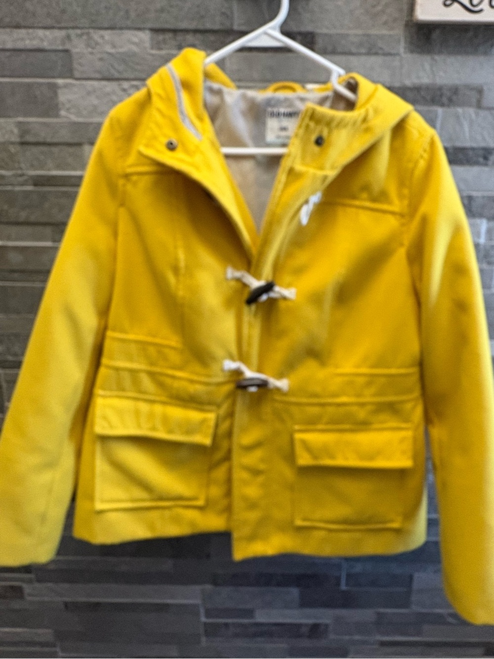 Old Navy Yellow Hooded Toggle coat